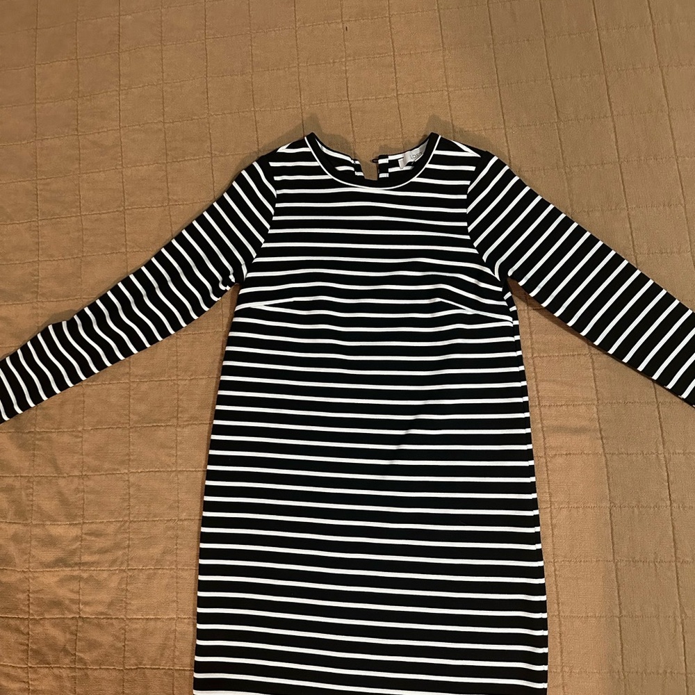 LOFT Monochrome Striped Dress
